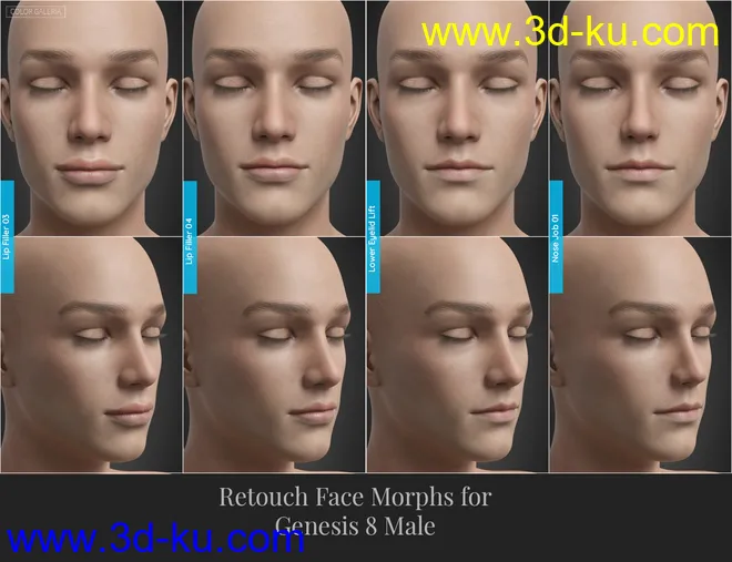 Retouch Face Morphs for Genesis 8 Males模型的图片7