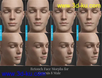 3D打印模型Retouch Face Morphs for Genesis 8 Males的图片