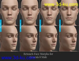 3D打印模型Retouch Face Morphs for Genesis 8 Males的图片