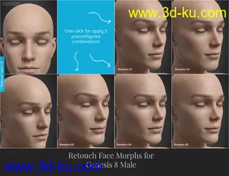 3D打印模型Retouch Face Morphs for Genesis 8 Males的图片