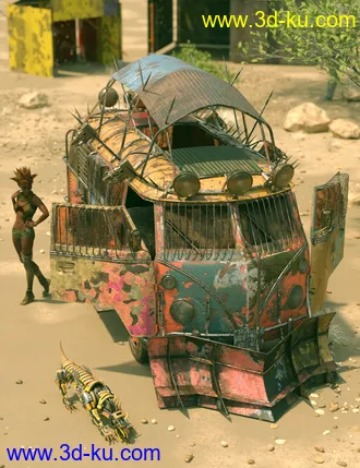 3D打印模型Retro Camper Van Apocalypse Add-On的图片