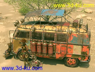 3D打印模型Retro Camper Van Apocalypse Add-On的图片