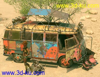 3D打印模型Retro Camper Van Apocalypse Add-On的图片