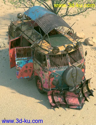 3D打印模型Retro Camper Van Apocalypse Add-On的图片