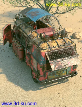 3D打印模型Retro Camper Van Apocalypse Add-On的图片
