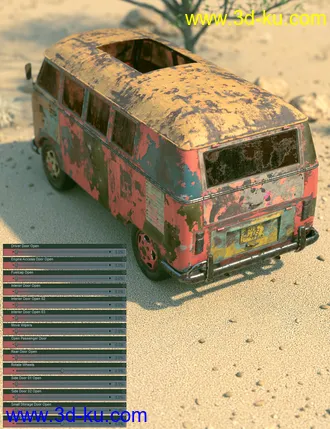 3D打印模型Retro Camper Van Apocalypse Add-On的图片
