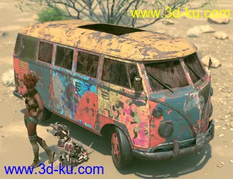 3D打印模型Retro Camper Van Apocalypse Add-On的图片