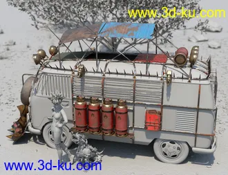 3D打印模型Retro Camper Van Apocalypse Add-On的图片