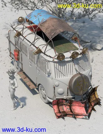 3D打印模型Retro Camper Van Apocalypse Add-On的图片