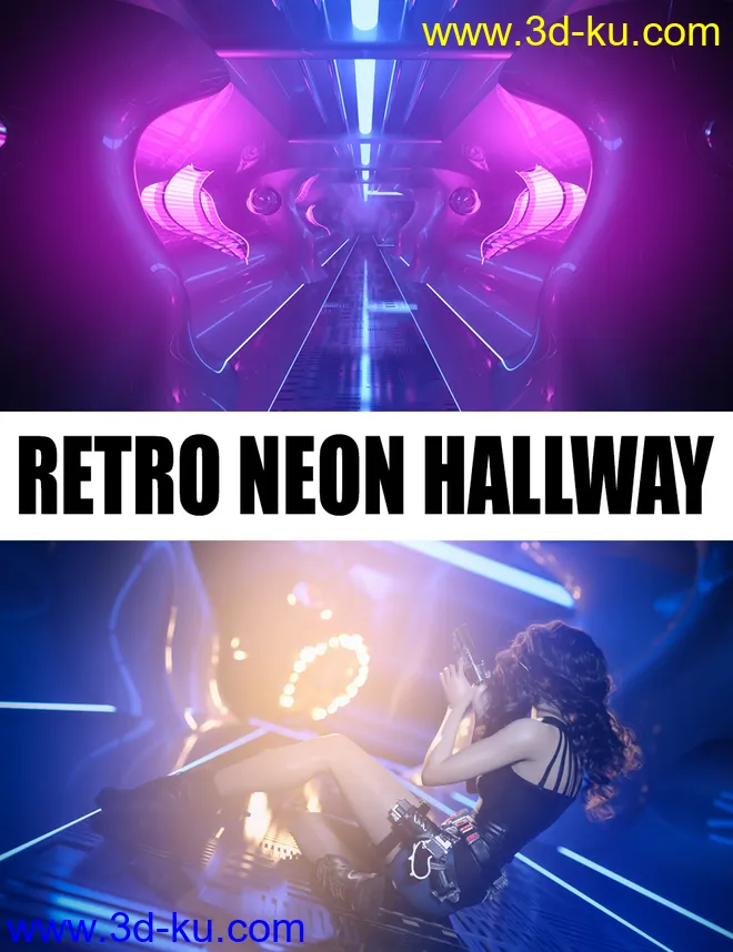 Retro Neon Hallway模型的图片1