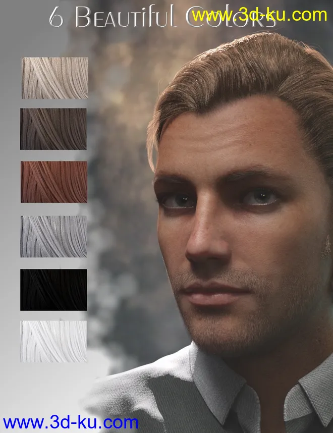 Rialto Hair for Genesis 8 and 8.1 Males模型的图片9