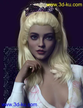 3D打印模型Ribbon Ferreira Hair for Genesis 8 and 8.1 Females的图片