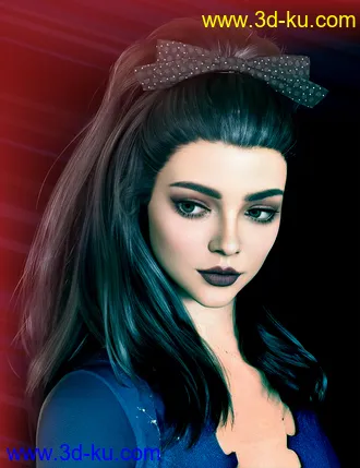 3D打印模型Ribbon Ferreira Hair for Genesis 8 and 8.1 Females的图片