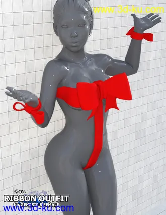 3D打印模型Ribbon Outfit for Genesis 8 Female的图片