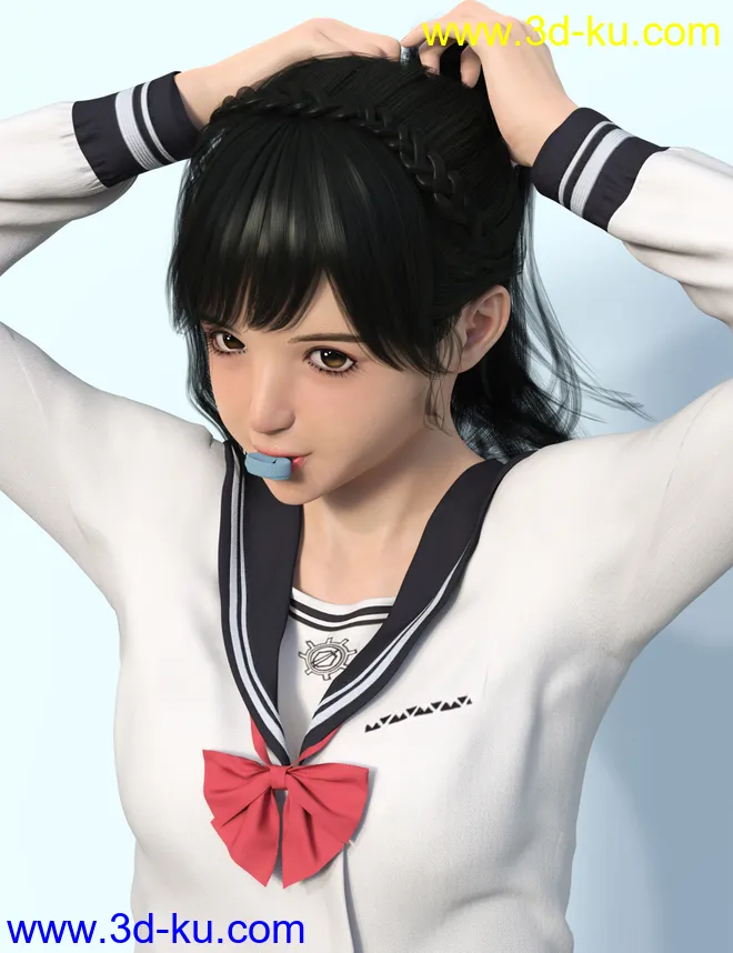 Rikka Character and Rikka Hair for Genesis 8 and 8.1 Females模型的图片1