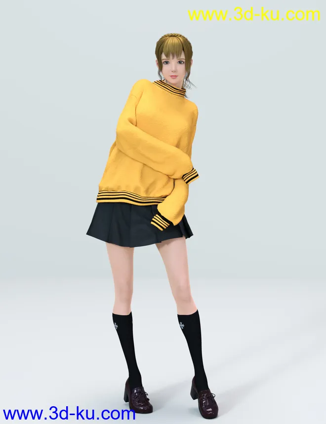 Rikka Character and Rikka Hair for Genesis 8 and 8.1 Females模型的图片2