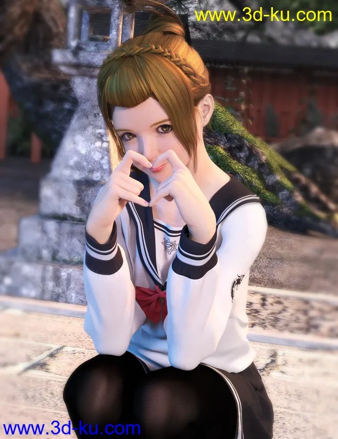 Rikka Character and Rikka Hair for Genesis 8 and 8.1 Females模型的图片5