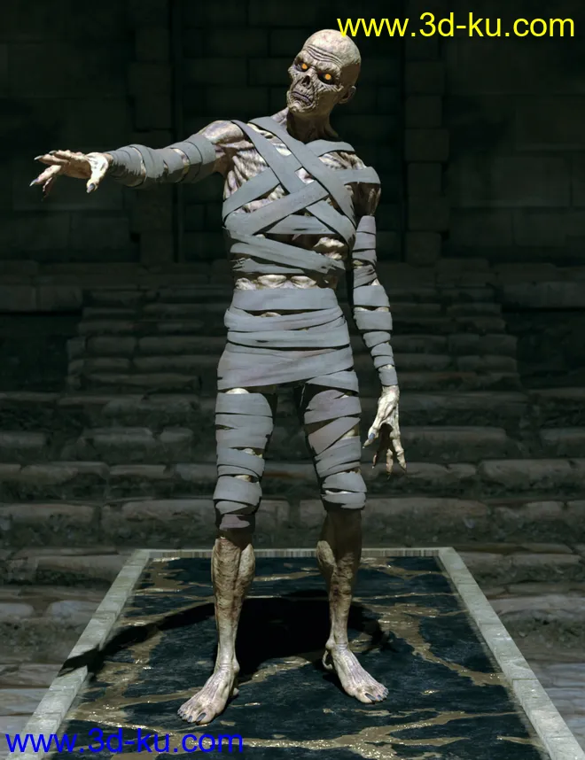 Risen Mummy Poses for Genesis 8 Male and Mummy HD模型的图片2