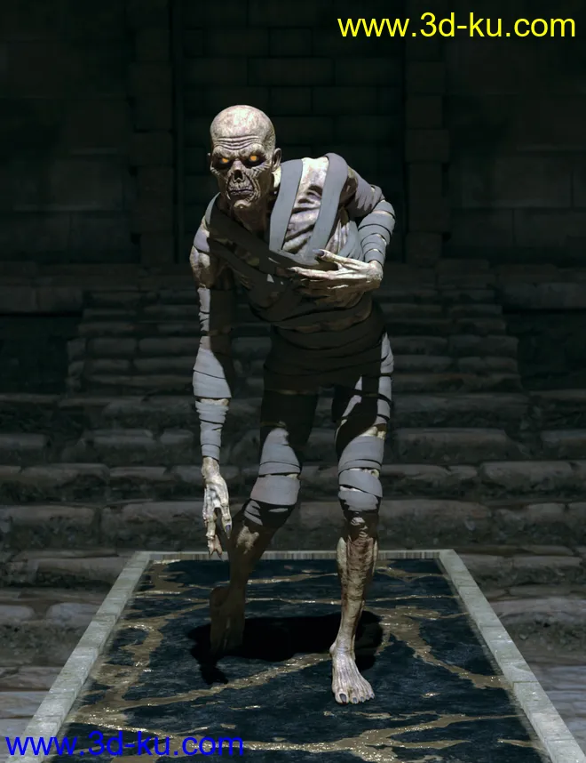 Risen Mummy Poses for Genesis 8 Male and Mummy HD模型的图片3