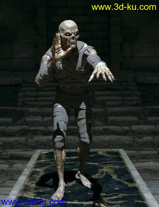 Risen Mummy Poses for Genesis 8 Male and Mummy HD模型的图片5