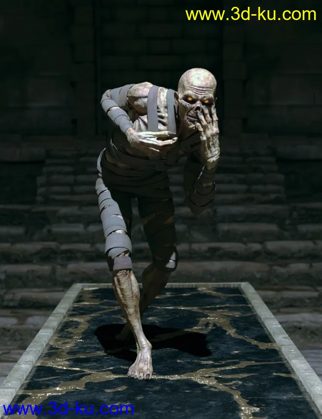 Risen Mummy Poses for Genesis 8 Male and Mummy HD模型的图片6