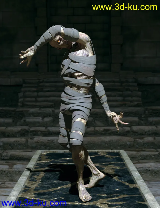 Risen Mummy Poses for Genesis 8 Male and Mummy HD模型的图片8