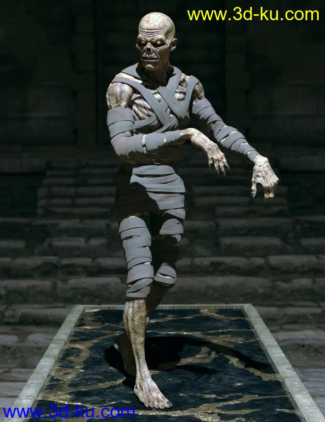 Risen Mummy Poses for Genesis 8 Male and Mummy HD模型的图片9