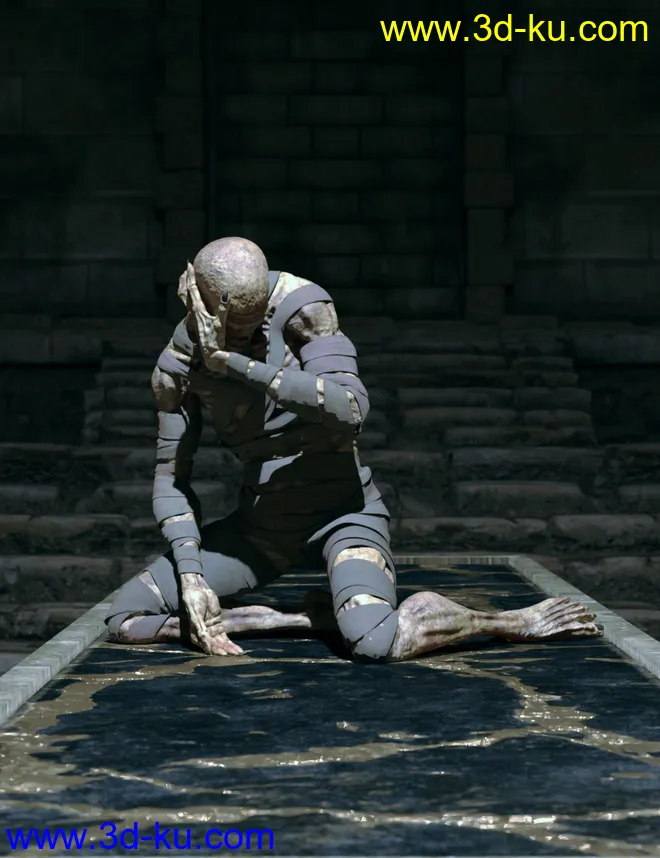 Risen Mummy Poses for Genesis 8 Male and Mummy HD模型的图片12