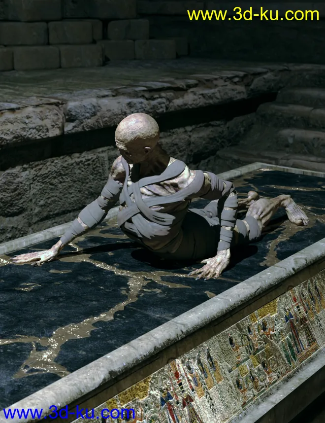 Risen Mummy Poses for Genesis 8 Male and Mummy HD模型的图片13