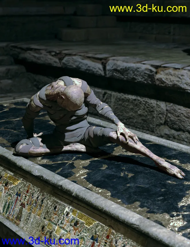 Risen Mummy Poses for Genesis 8 Male and Mummy HD模型的图片14