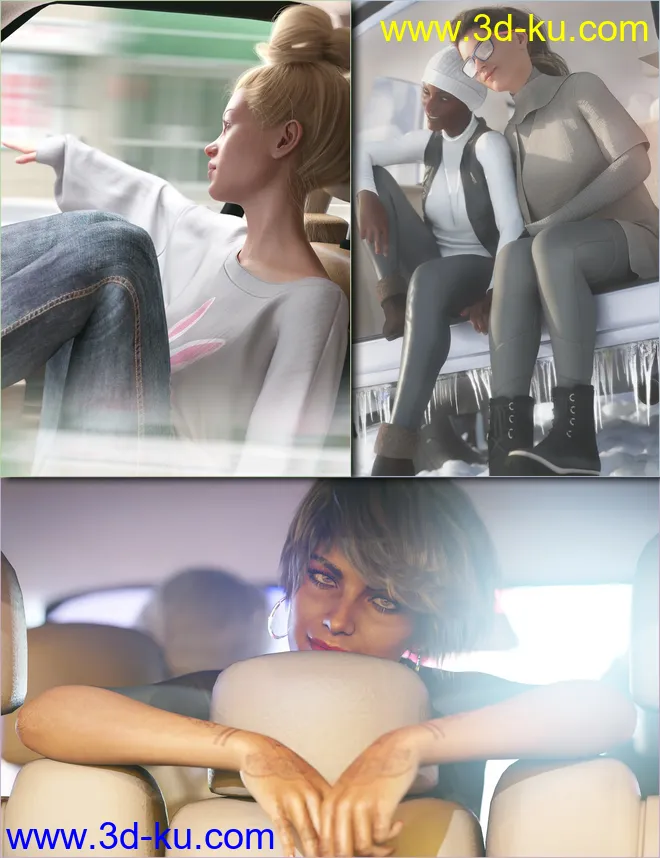 Road Trip Poses for Genesis 8 Female模型的图片1