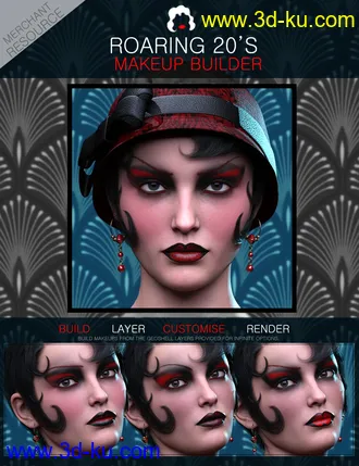 Roaring Twenties Makeup Builder for Genesis 8 Females模型的图片2