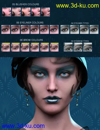 3D打印模型Roaring Twenties Makeup Builder for Genesis 8 Females的图片