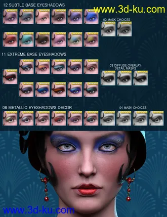 3D打印模型Roaring Twenties Makeup Builder for Genesis 8 Females的图片