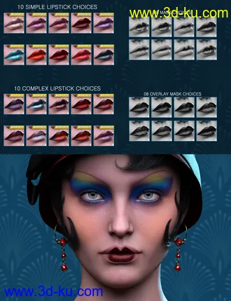 3D打印模型Roaring Twenties Makeup Builder for Genesis 8 Females的图片