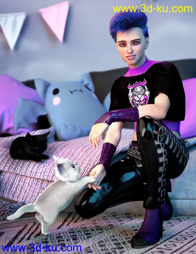 Rocker Dude for Genesis 8 Males模型的图片3