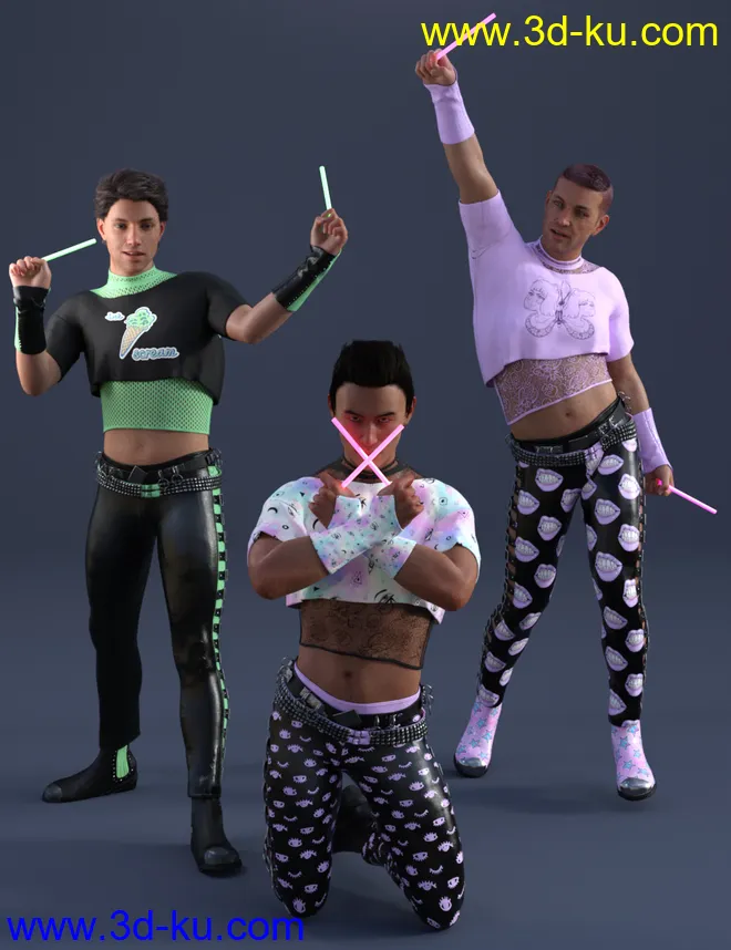 Rocker Dude Pastel Goth Textures模型的图片2