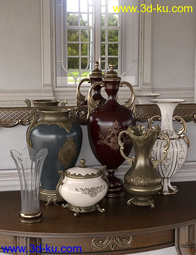 Rococo Vases Iray模型的图片1