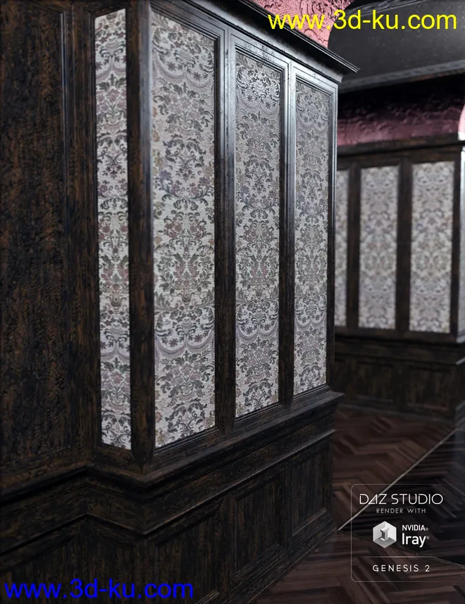 Rosé Decadent Hotel Hallway模型的图片3