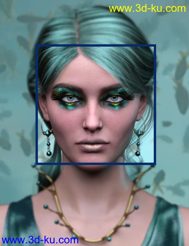 Sailors Ruin Mermaid-Inspired Geoshell Makeup for Genesis 3 and 8 Female模型的图片10