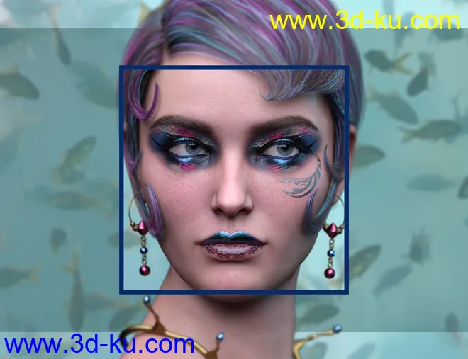 Sailors Ruin Mermaid-Inspired Geoshell Makeup for Genesis 3 and 8 Female模型的图片12