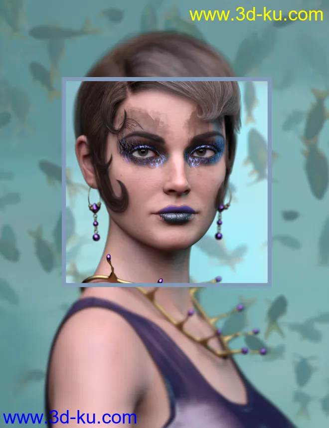 Sailors Ruin Mermaid-Inspired Geoshell Makeup for Genesis 3 and 8 Female模型的图片13