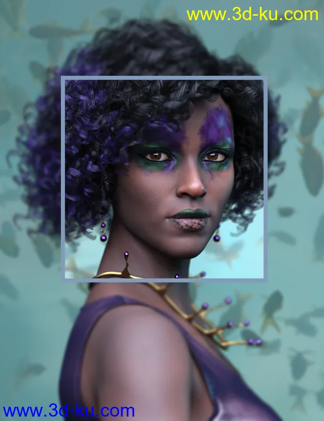 Sailors Ruin Mermaid-Inspired Geoshell Makeup for Genesis 3 and 8 Female模型的图片15