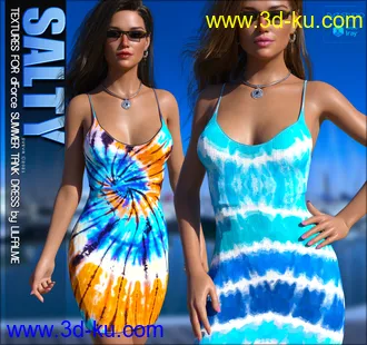 3D打印模型Salty Textures for dForce Summer Tank Dress G8F的图片