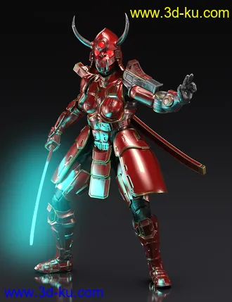 3D打印模型Samurai Cyberpunk Armor for Genesis 8.1 Female and Noska 8.1的图片