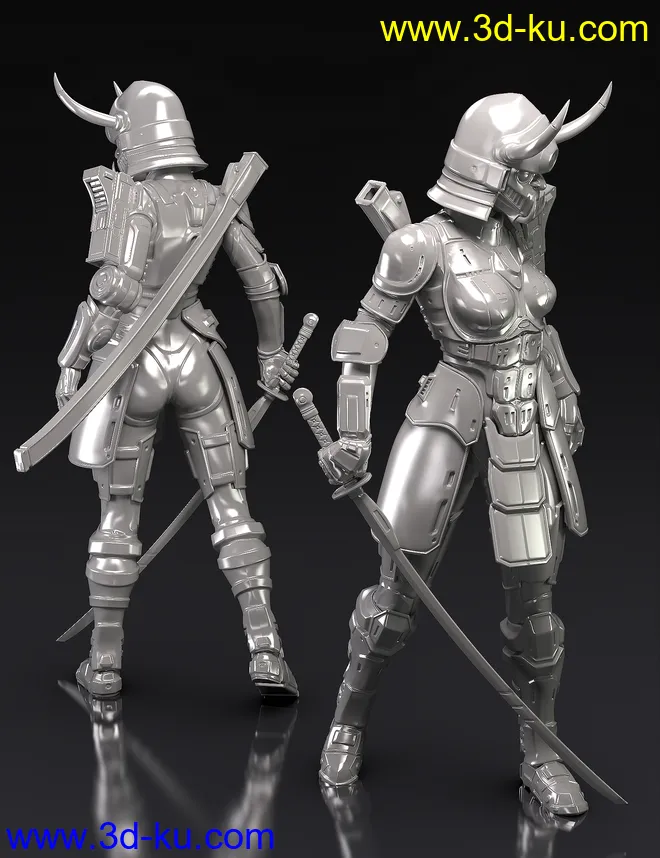 Samurai Cyberpunk Armor for Genesis 8.1 Female and Noska 8.1模型的图片5