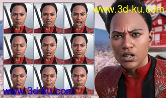 3D打印模型Samurai Power Expressions for Genesis 8.1 and Noska 8.1的图片