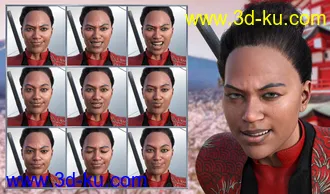 3D打印模型Samurai Power Expressions for Genesis 8.1 and Noska 8.1的图片