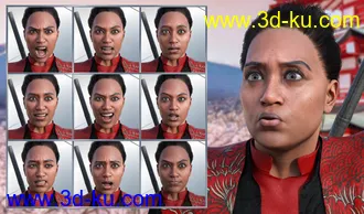 3D打印模型Samurai Power Expressions for Genesis 8.1 and Noska 8.1的图片