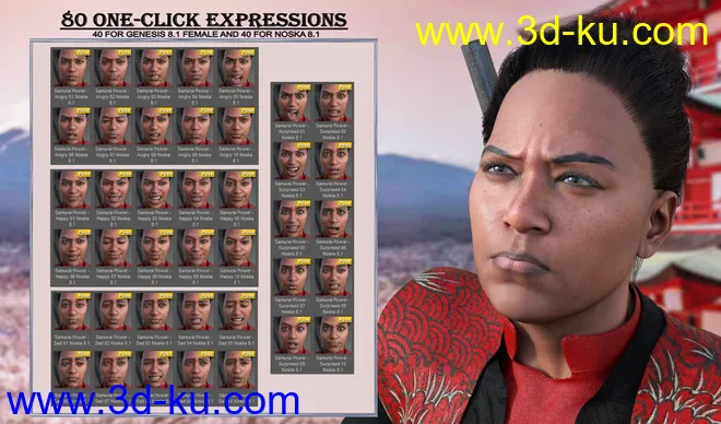 Samurai Power Expressions for Genesis 8.1 and Noska 8.1模型的图片6